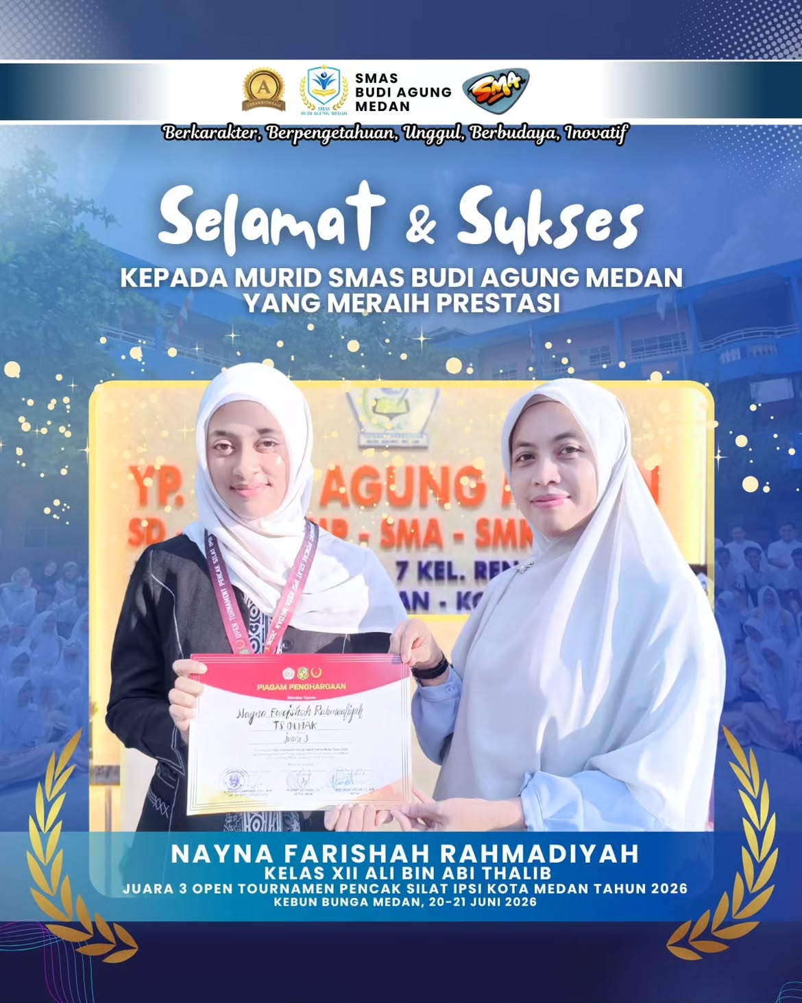 Siswa SMAS Budi Agung Medan Meraih prestasi!
